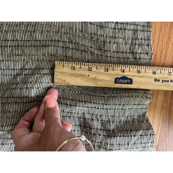 Vintage Geoffrey Beene 14 Gold Stripe Long Aleeve Silk  Shift Dress w - Picture 9 of 13